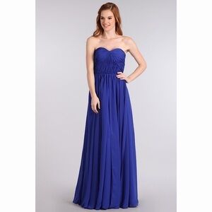 1411 Royal Blue Pleated Dress